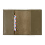 Louis Grained Leather Passport Holder Blue Sky