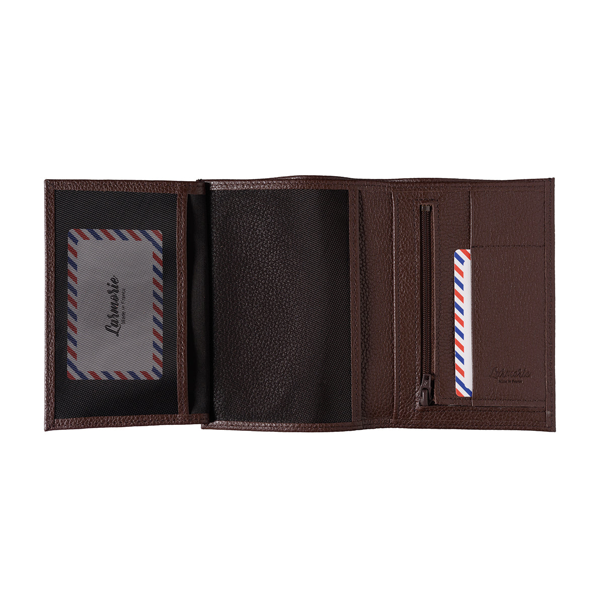 Albert Cuir Grainé Grand portefeuille Terre Brunie