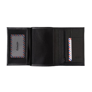 Albert Grained Leather Large Wallet Black is black