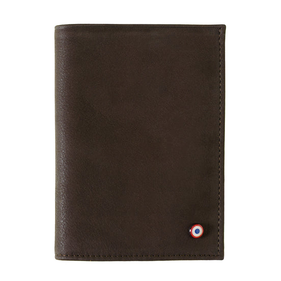 Albert Cuir Nubuck Grand portefeuille Terre Brunie 2.0