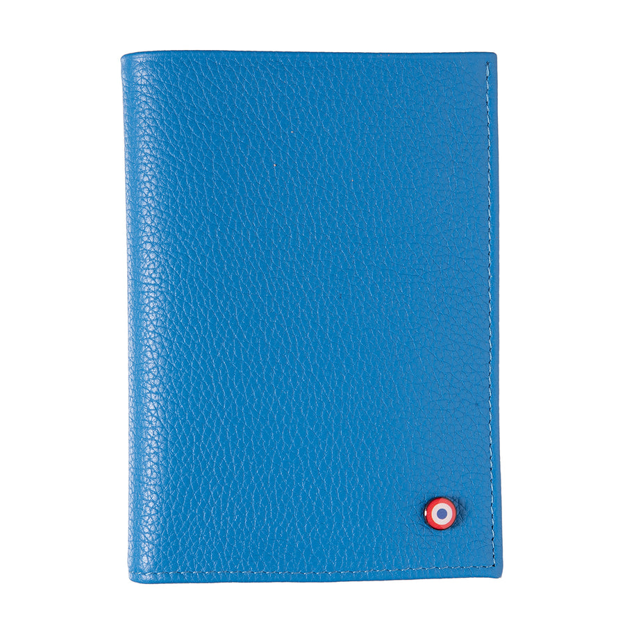 Albert Grained Leather Large Personalized Sky Blue Wallet