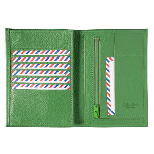 Albert Grained Leather Large Wallet Personalized Meadow Green