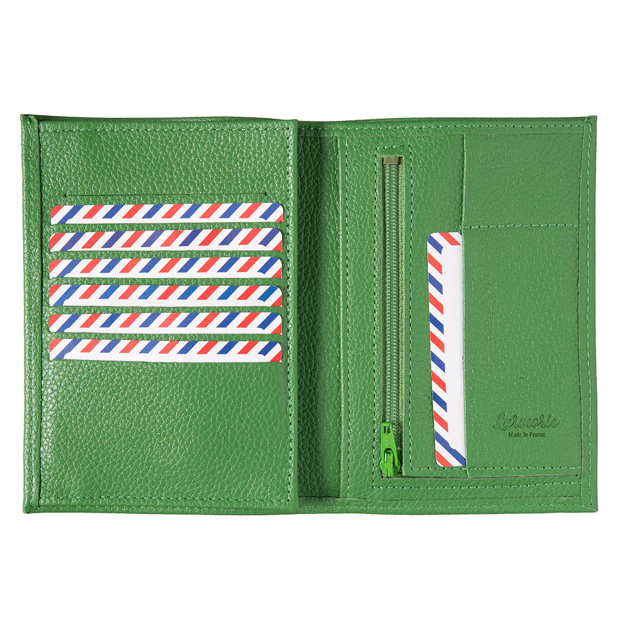 Albert Grained Leather Large Wallet Meadow Green