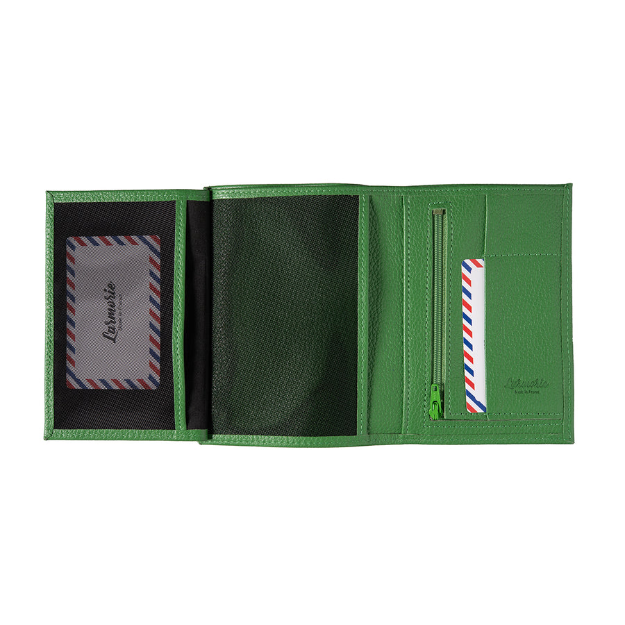 Albert Grained Leather Large Wallet Meadow Green