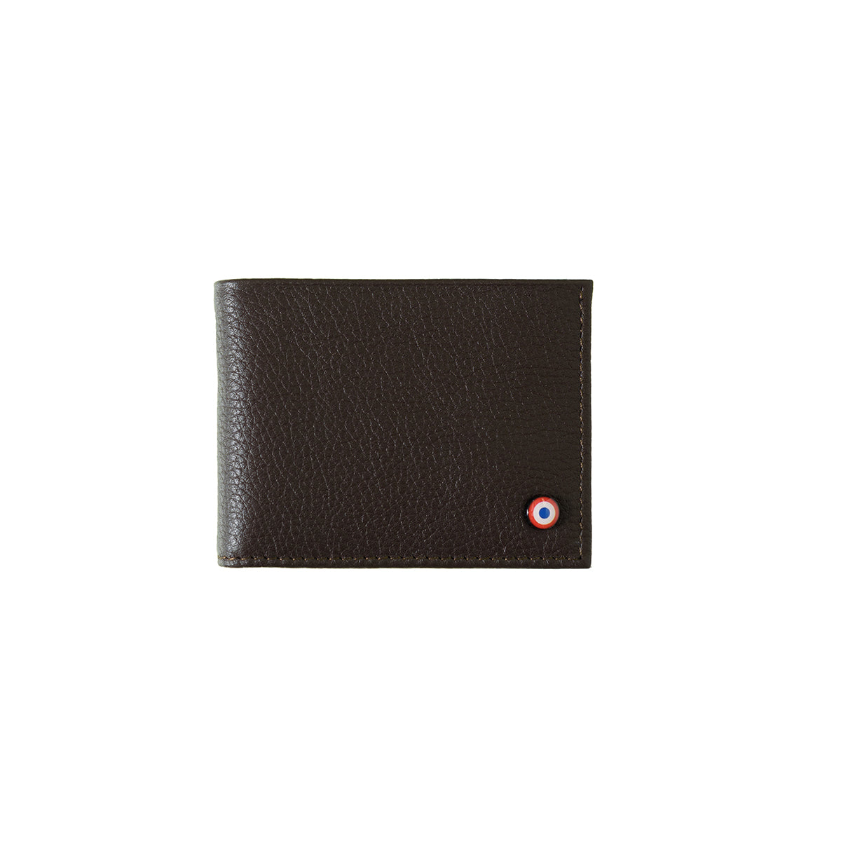 Anatole Cuir Grainé portefeuille RFID Terre Brunie Personnalisé