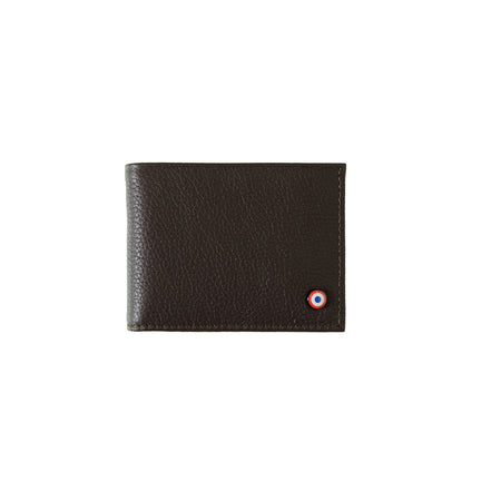 Anatole Cuir Grainé portefeuille RFID Terre Brunie Personnalisé