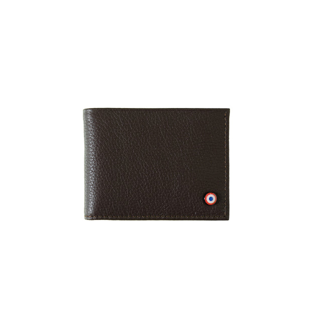 Anatole Cuir Grainé portefeuille RFID Terre Brunie Personnalisé