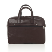 Antoine Grained Leather Briefcase Burnished Earth