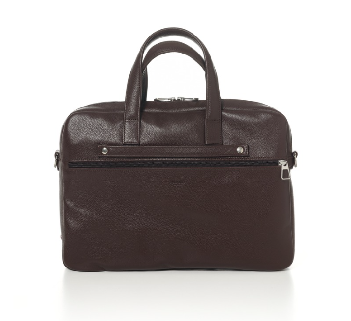 Antoine Grained Leather Briefcase Burnished Earth
