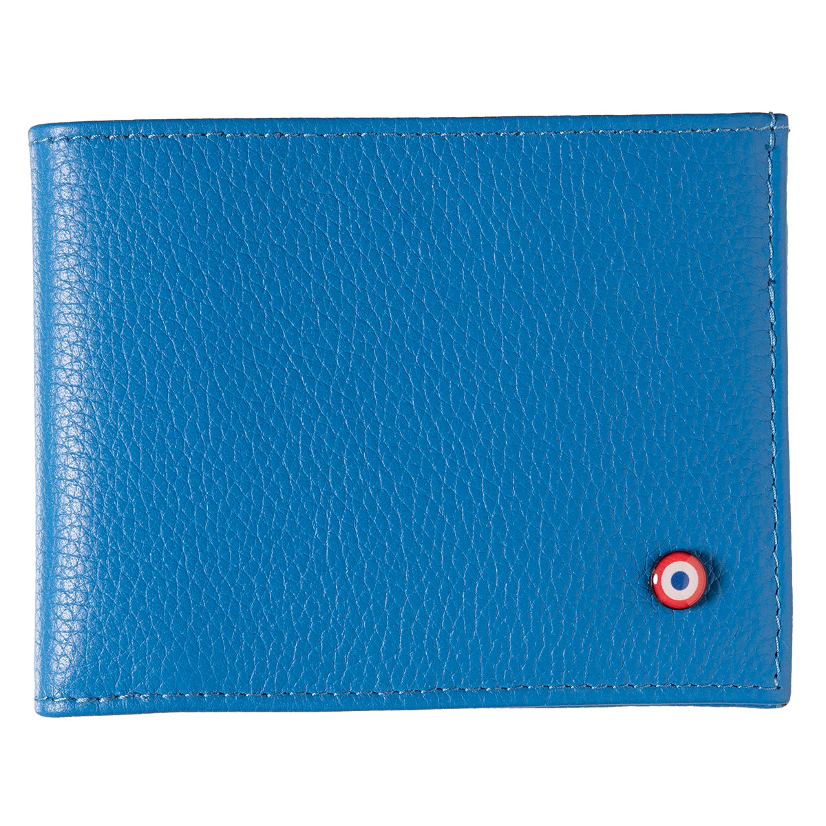 ARTHUR 2.0 Grained Leather Italian Wallet Sky Blue Personalized