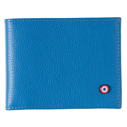 ARTHUR 2.0 Grained Leather Italian Wallet Sky Blue Personalized