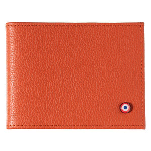 ARTHUR 2.0 Grained Leather Italian Wallet Coral Bohemian Personalized