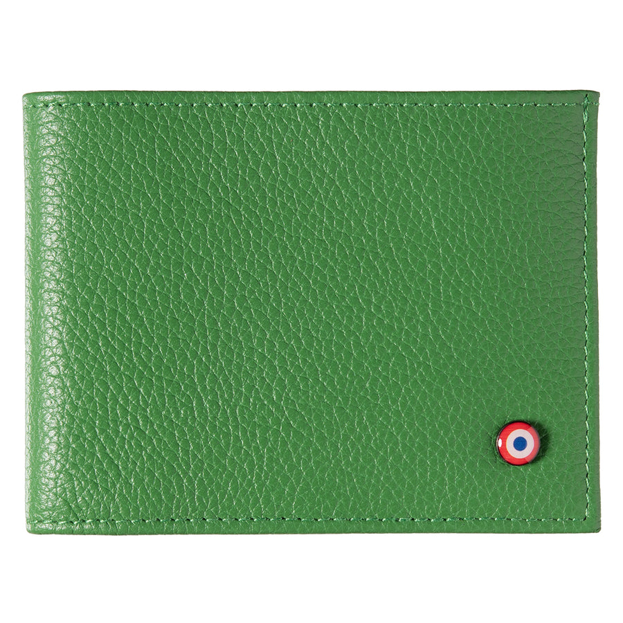 ARTHUR 2.0 Grained Leather Italian Wallet Meadow Green Personalized