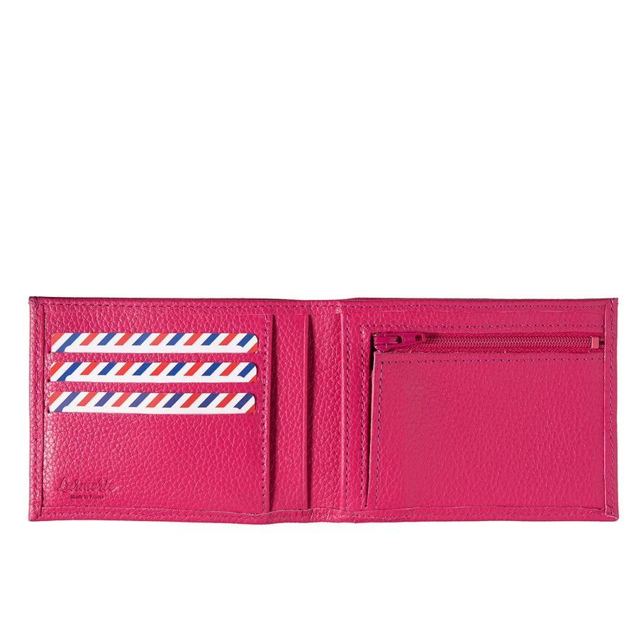 ARTHUR 2.0 Cuir Grainé Portefeuille Italien Vie en Rose Personnalisé