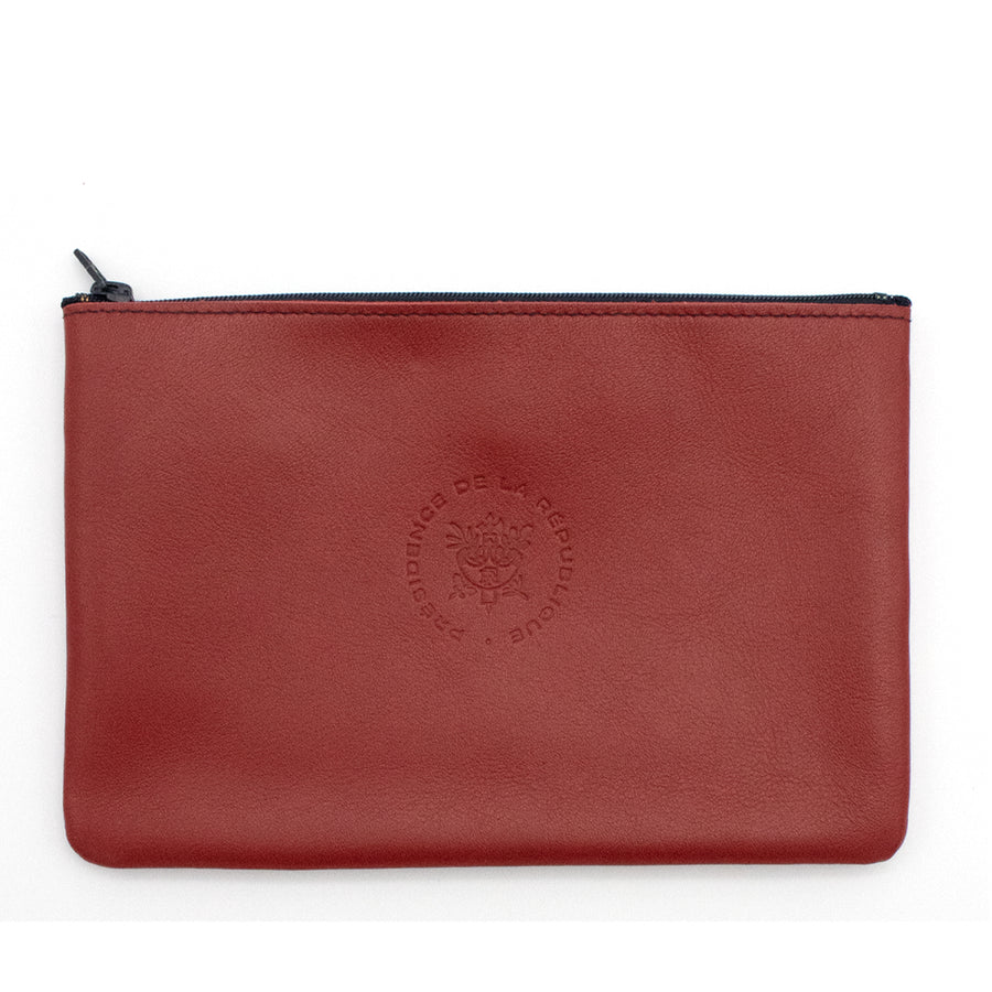 CAMILLE - For the Élysée pouch Smooth leather Red Vine Personalized