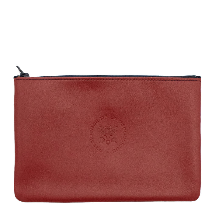 CAMILLE - Pour l'Élysée pochette Cuir lisse Vigne Rouge