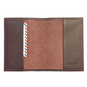 Louis Grained Leather Passport Holder Ruby Red