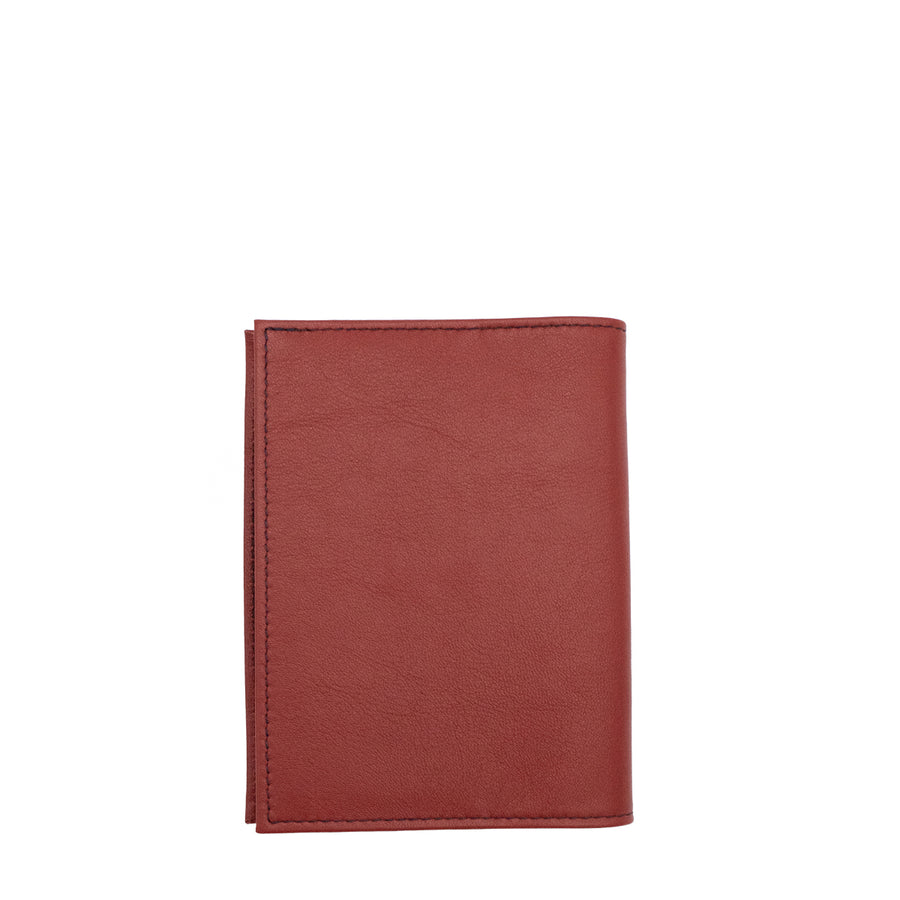 LOUIS - For the Élysée passport holder Smooth leather Red Vine Personalized