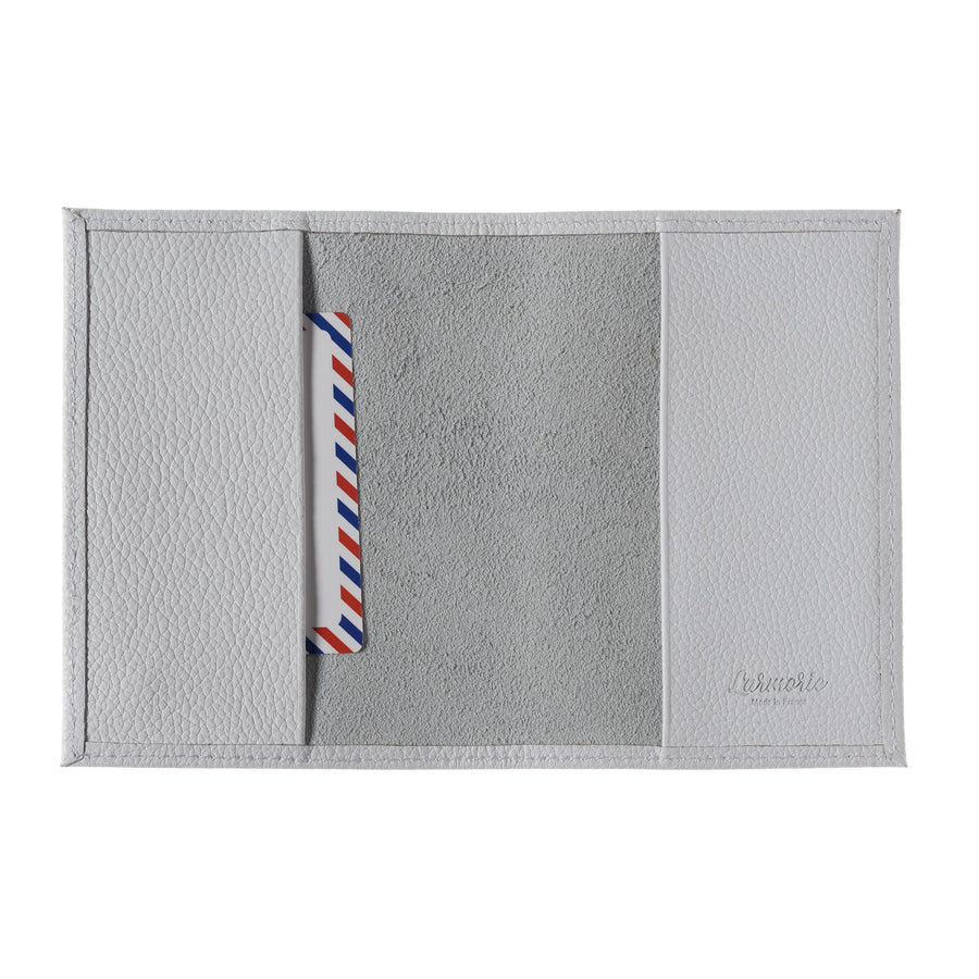 Louis Grained Leather Personalized White Snowflake Passport Holder