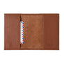 Louis Grained Leather Passport Holder Blue Sky