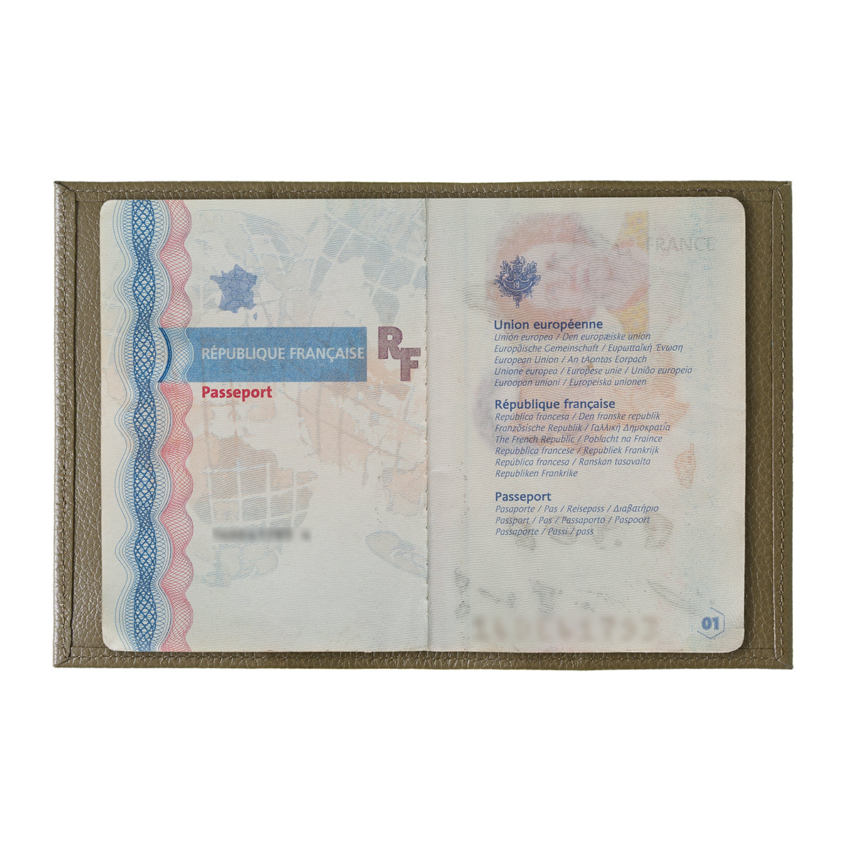 Louis Cuir Grainé Porte Passeport Café Viennois Personnalisé