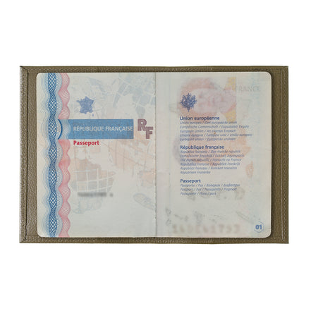Louis Cuir Grainé Porte Passeport Café Viennois Personnalisé