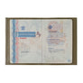 Louis Grained Leather Passport Holder Blue Sky
