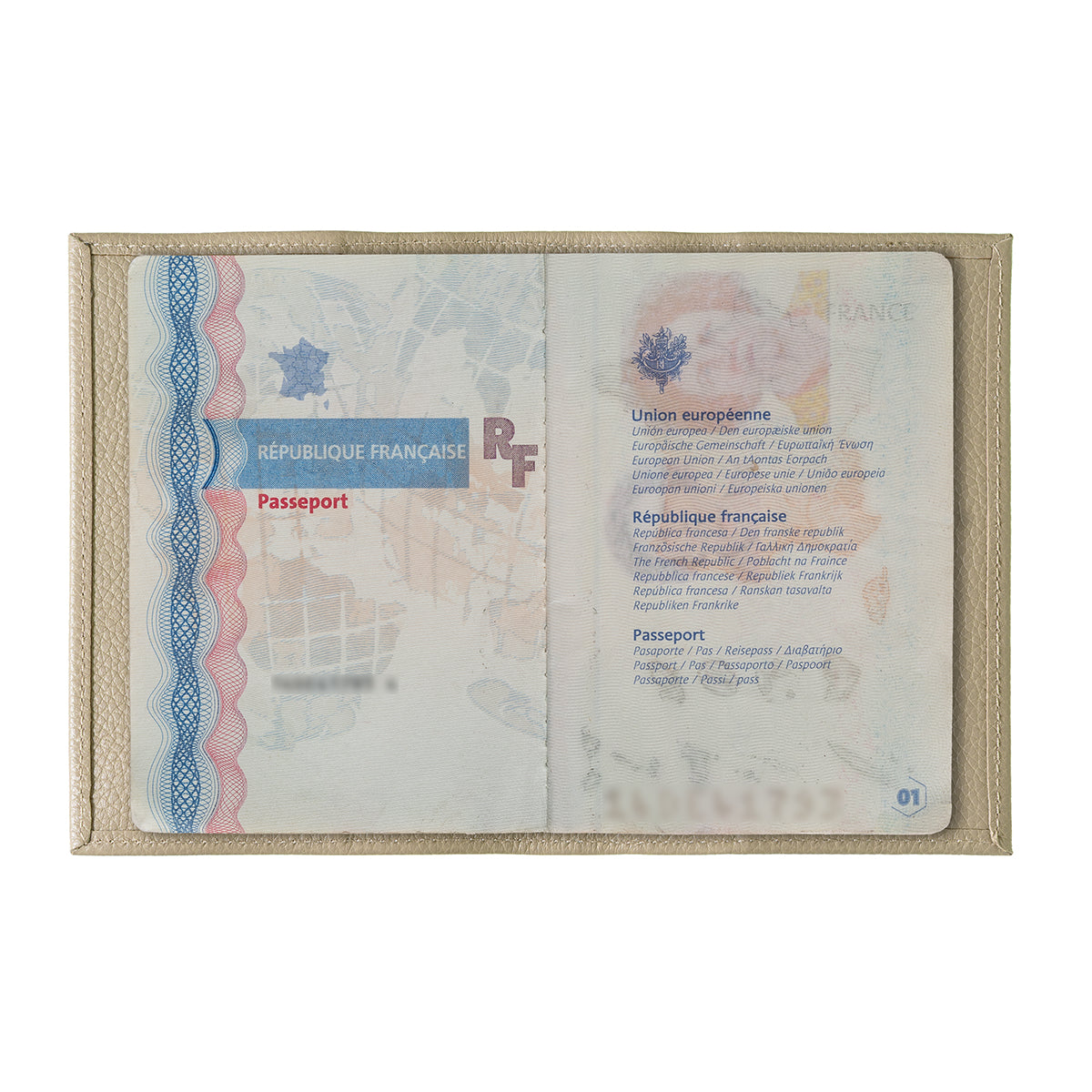 Louis Grained Leather Personalized Blue Moon Passport Holder
