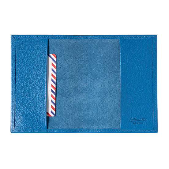Louis Grained Leather Personalized Blue Sky Passport Holder