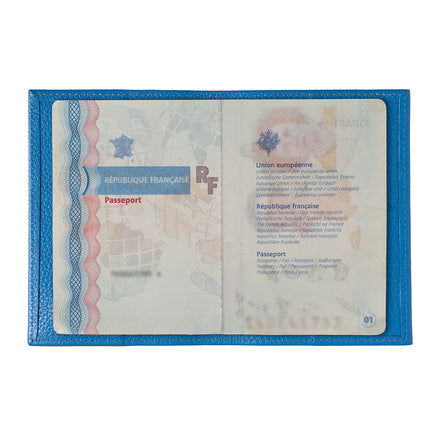Louis Grained Leather Personalized Blue Sky Passport Holder