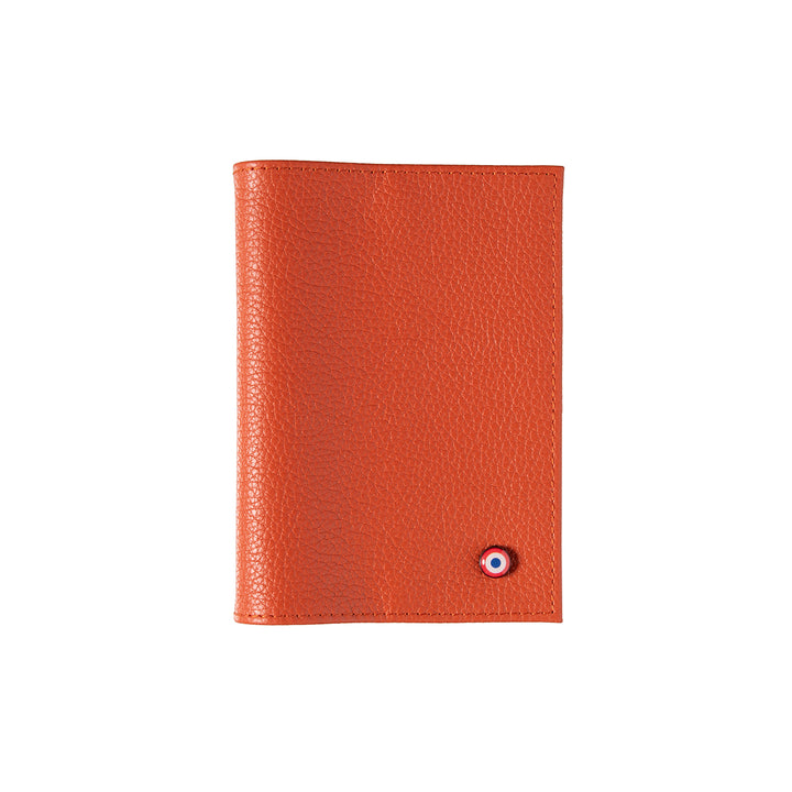 Louis Grained Leather Passport Holder Coral Bohemian Personalized