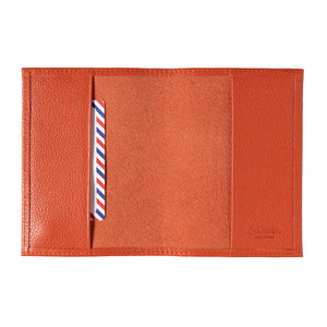 Louis Grained Leather Passport Holder Coral Bohemian