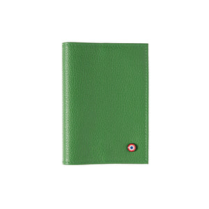 Louis Grained Leather Passport Holder Meadow Green