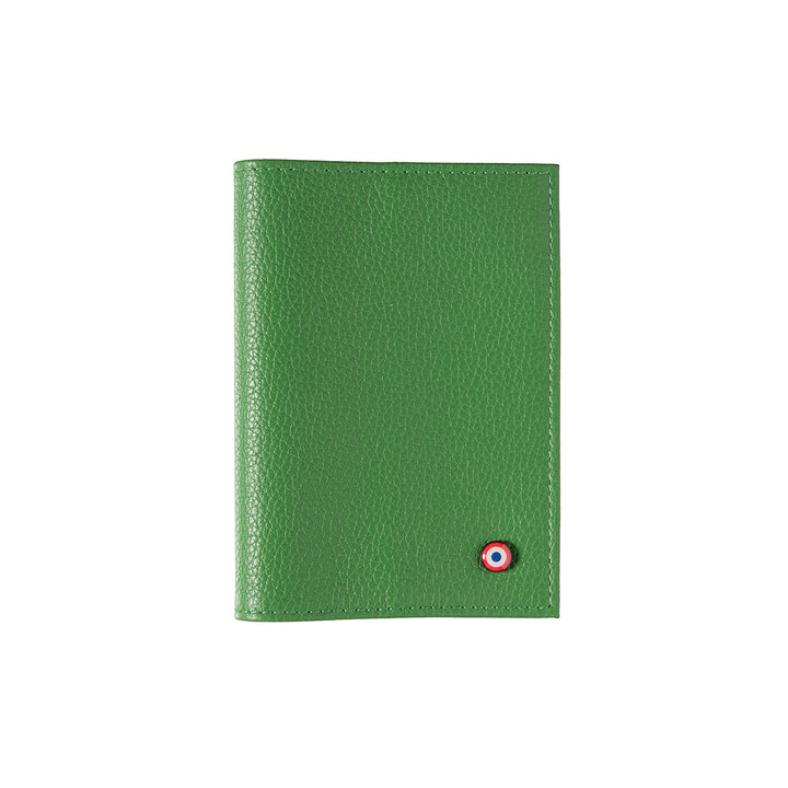 Louis Grained Leather Passport Holder Meadow Green