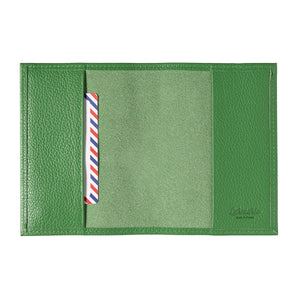 Louis Grained Leather Passport Holder Meadow Green