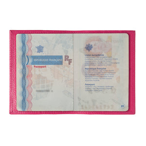 Louis Grained Leather Passport Holder Vie en Rose