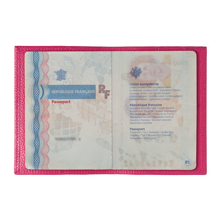 Louis Grained Leather Personalized Vie en Rose Passport Holder