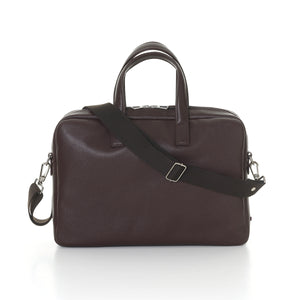 Antoine Grained Leather Briefcase Burnished Earth