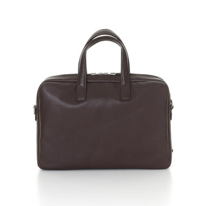 Antoine Grained Leather Briefcase Burnished Earth