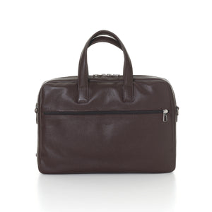 Antoine Grained Leather Briefcase Burnished Earth