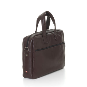 Antoine Grained Leather Briefcase Burnished Earth