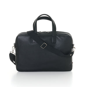 Antoine Grained Leather Briefcase Black is Black