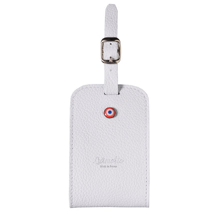 Jules Grained Leather Personalized White Snowflake Address Holder