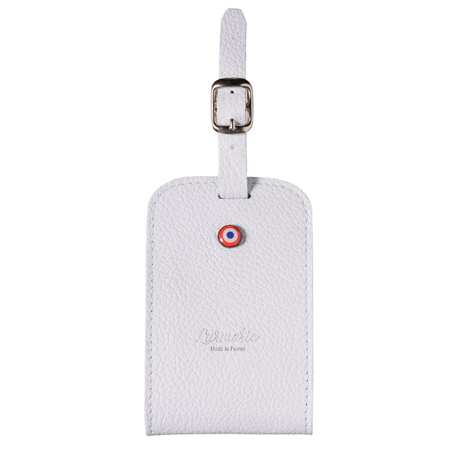 Jules Grained Leather Personalized White Snowflake Address Holder