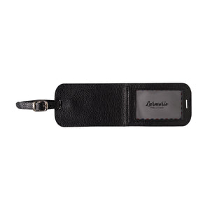 Jules Grained Leather Address Holder Black is black