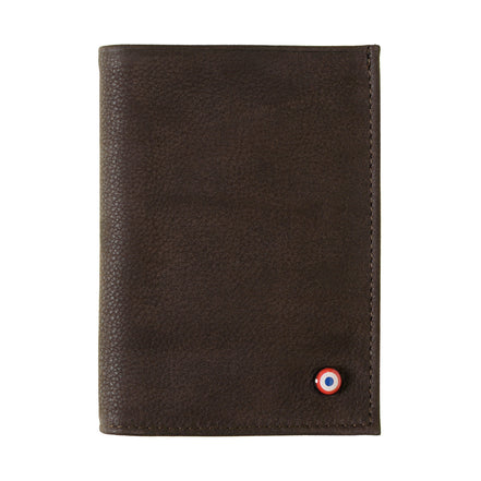 VICTOR Nubuck leather junior wallet Burnished Earth 