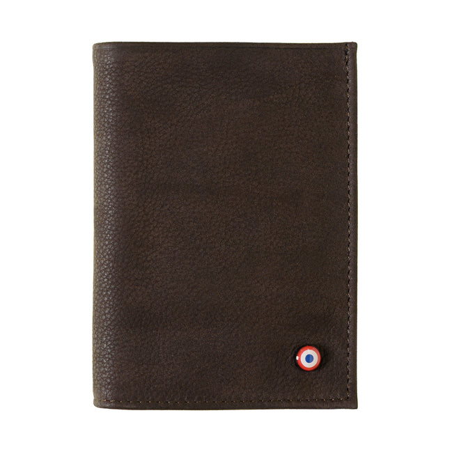 VICTOR Nubuck leather junior wallet Burnished Earth 
