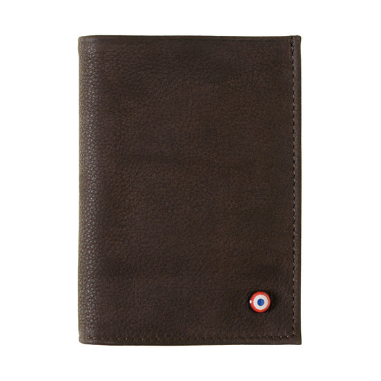 VICTOR Nubuck leather junior wallet Burnished Earth 
