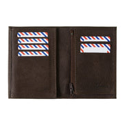VICTOR Nubuck leather junior wallet Burnished Earth 