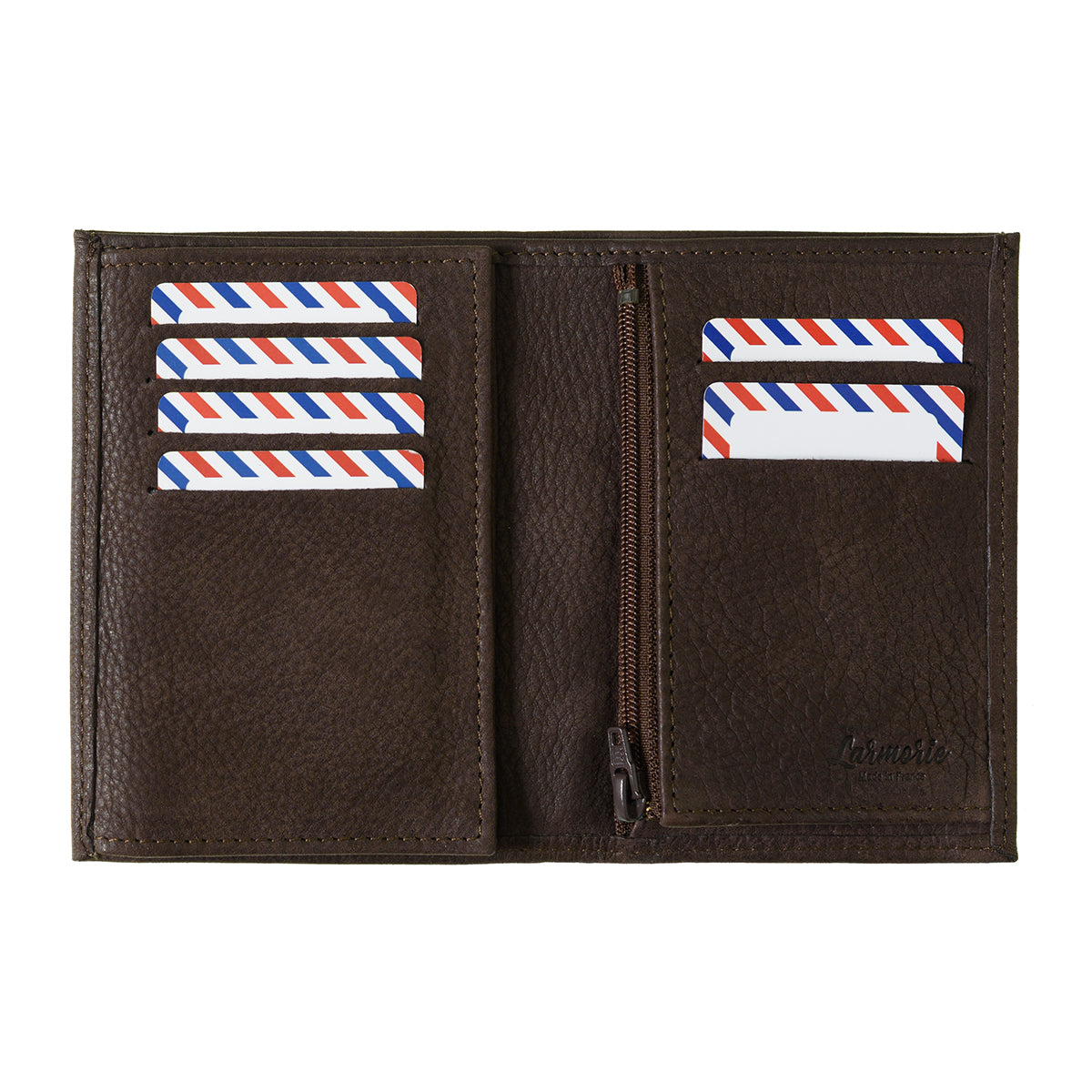 VICTOR Nubuck leather junior wallet Burnished Earth 